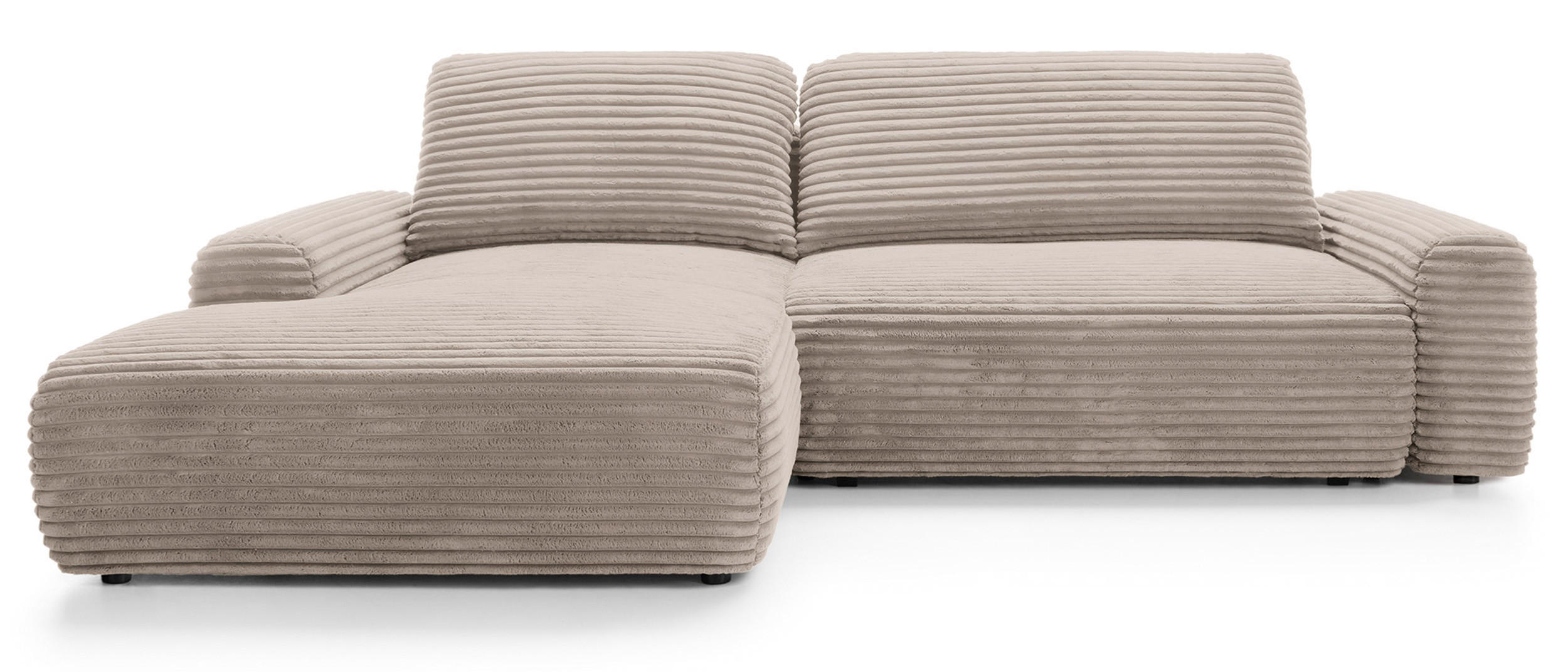 ECKSOFA Alferia Beige mit Cordbezug - Beige/Schwarz, Kunststoff/Textil (264/162cm) - Selsey