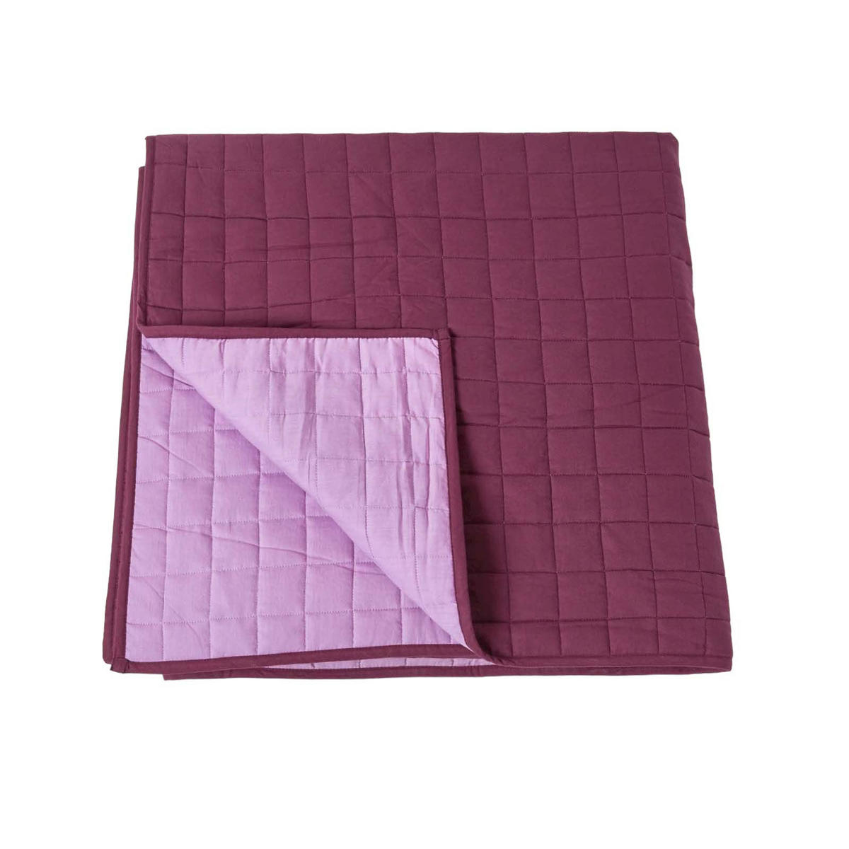TAGESDECKE gesteppt mit Wende-Design, 230/250 cm - Pflaume, Textil (230/250cm) - Homescapes