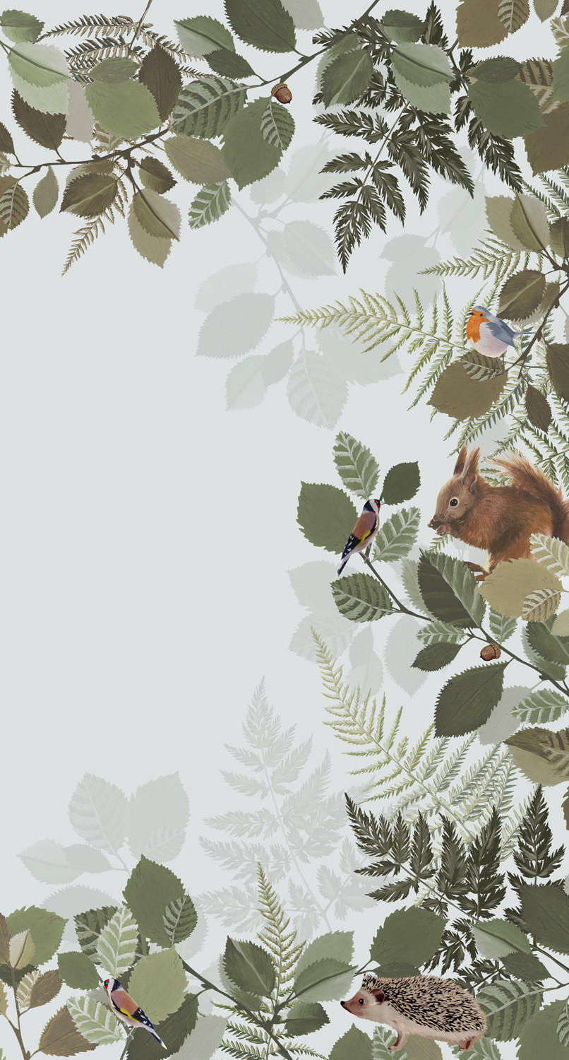 FOTOTAPETE Waldtiere 150 x 279 cm - Grün, Papier (150/279cm) - ESTAhome