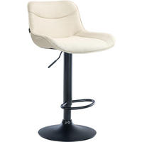 BARHOCKER Stoff creme - Creme/Schwarz, Textil/Metall (49/85/51cm) - CLP