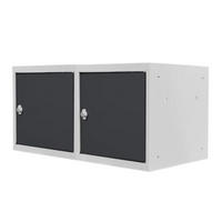 SCHLIESSFACHWÜRFEL 2x Blocky mit Drehriegelschloss für Vorhängeschloss 40x40x40cm Lichtgrau/Anthrazitgrau - Anthrazit/Grau, Metall (40/40/40cm) - PROREGAL