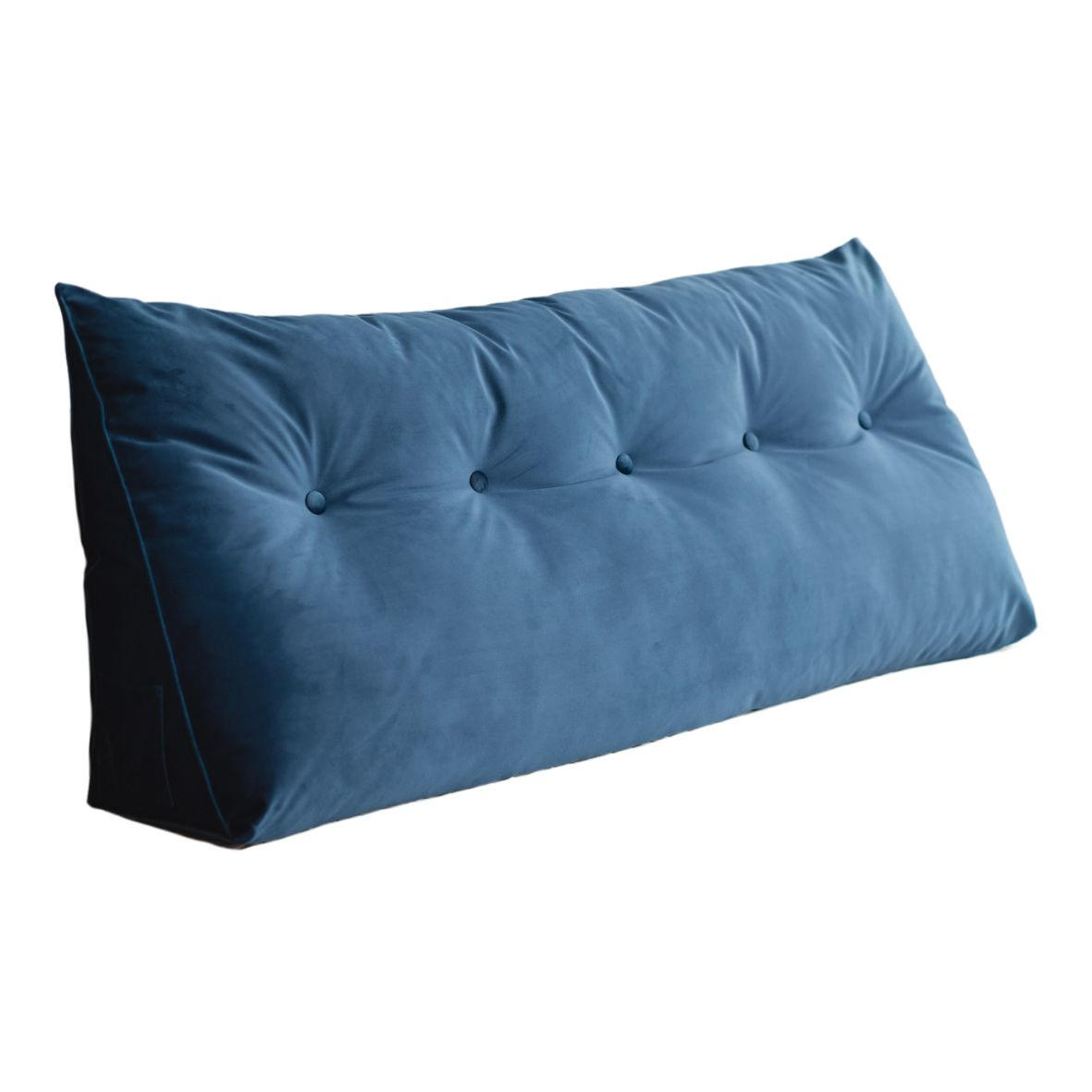 RÜCKENKISSEN Triangel für Bett Marineblau 140 cm - Dunkelblau, Textil (140/27cm) - Visby