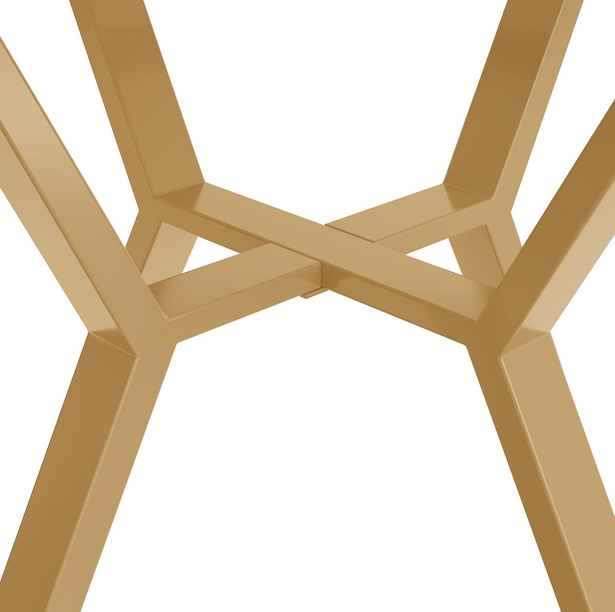 ESSTISCH 100x100x75 cm in Weiß und Gold aus MDF mit Marmoroptik auf goldenem X-Gestell - Goldfarben, Holzwerkstoff (100/100/75cm) - Modfu