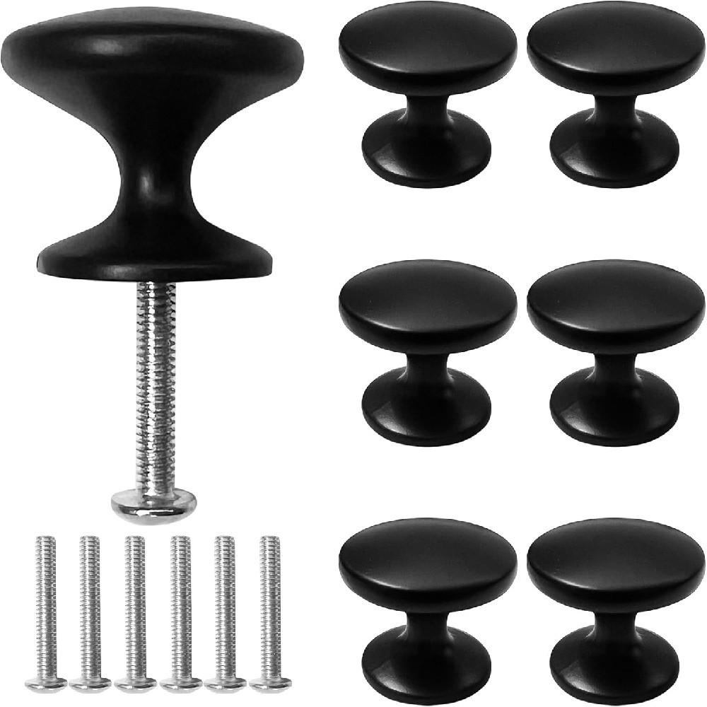 SCHRANKKNOPF 6er-Set Zinklegierung - Schwarz, Metall (2.1/2.9/2.9cm)