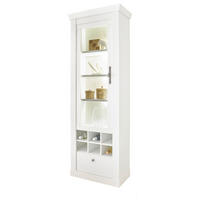 VITRINE weiß Pinie Landhaus, Vitrinenschrank 70 x 201 cm, Soft-Close-Funktion - Weiß, Holzwerkstoff/Kunststoff (72/201/38cm) - Furn.Design