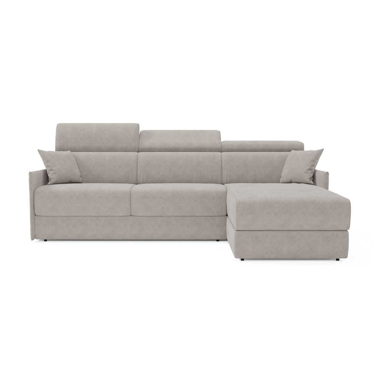 ECKSOFA Miryam - Grau, Metall (252/98cm) - Divani.store