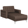 CHAISELONGUE Polsterbezug dunkelbraun/silber Aberdeen - Braun, Textil (107/83/168cm) - Beliani
