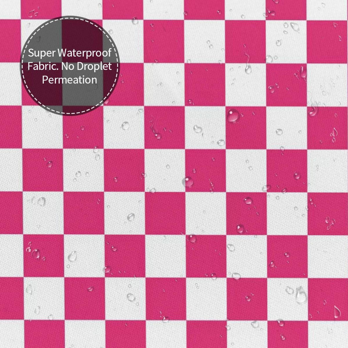 DUSCHVORHANG Rosa kariert Retro Schachbrettmuster waschbar fürs Badezimmer - Rot, Textil (180/180cm) - MCBOSON
