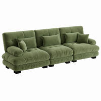 SOFA modular Chenille Grün - Grün, Kunststoff (77/81/313cm) - Meubliv