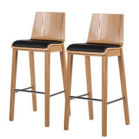 BARSTUHL - 2er-Set - Kunstleder / Esche teilmassiv - Beige, Holz/Kunststoff (42/103/49cm) - home24