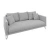 3-SITZER-SOFA Harmony Hellgrau Chenille - Hellgrau/Schwarz, Textil/Metall (200/85/100cm) - S-Style Möbel