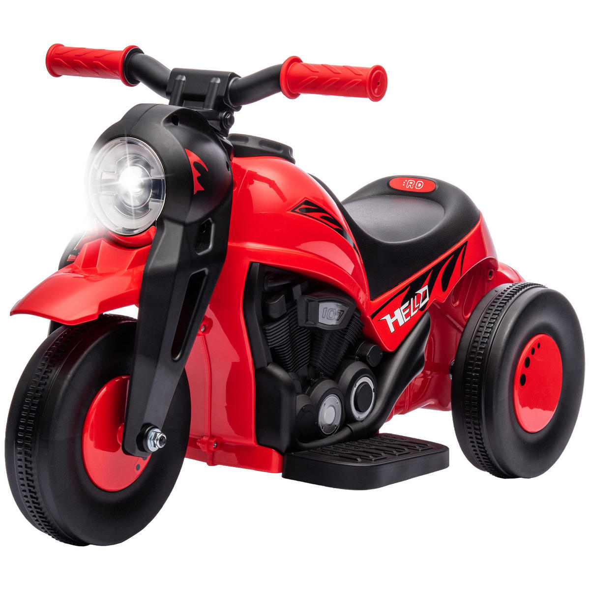 ELEKTRO-MOTORRAD DE-06159 6V mit Musik und Blasen Blau - Rot, Kunststoff/Metall (80/36/43.5cm) - ComfortXL