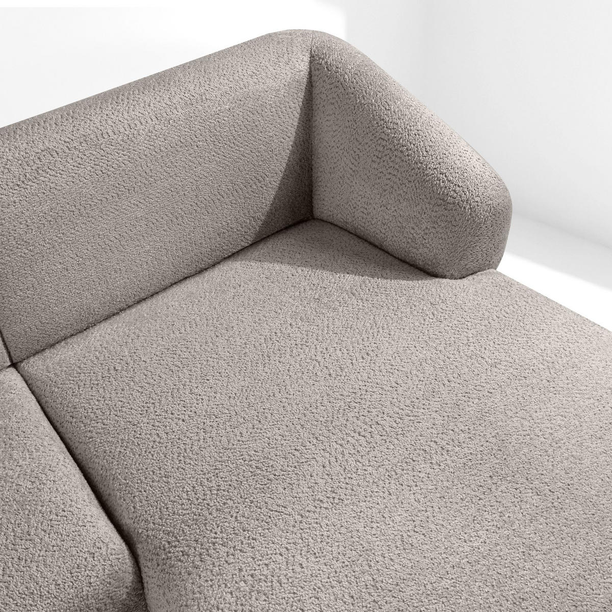 ECKSOFA RECHTS VIRA, Kühles Braun, Chenille - Graubraun/Schwarz, Holz/Holzwerkstoff (300/160cm) - KONSIMO®