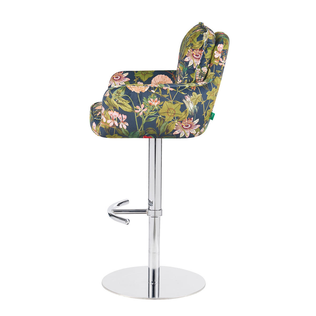 BARHOCKER Kira 2er-Set - Chromfarben/Multicolor, Textil/Metall (55/95/58cm) - DUBI Möbel