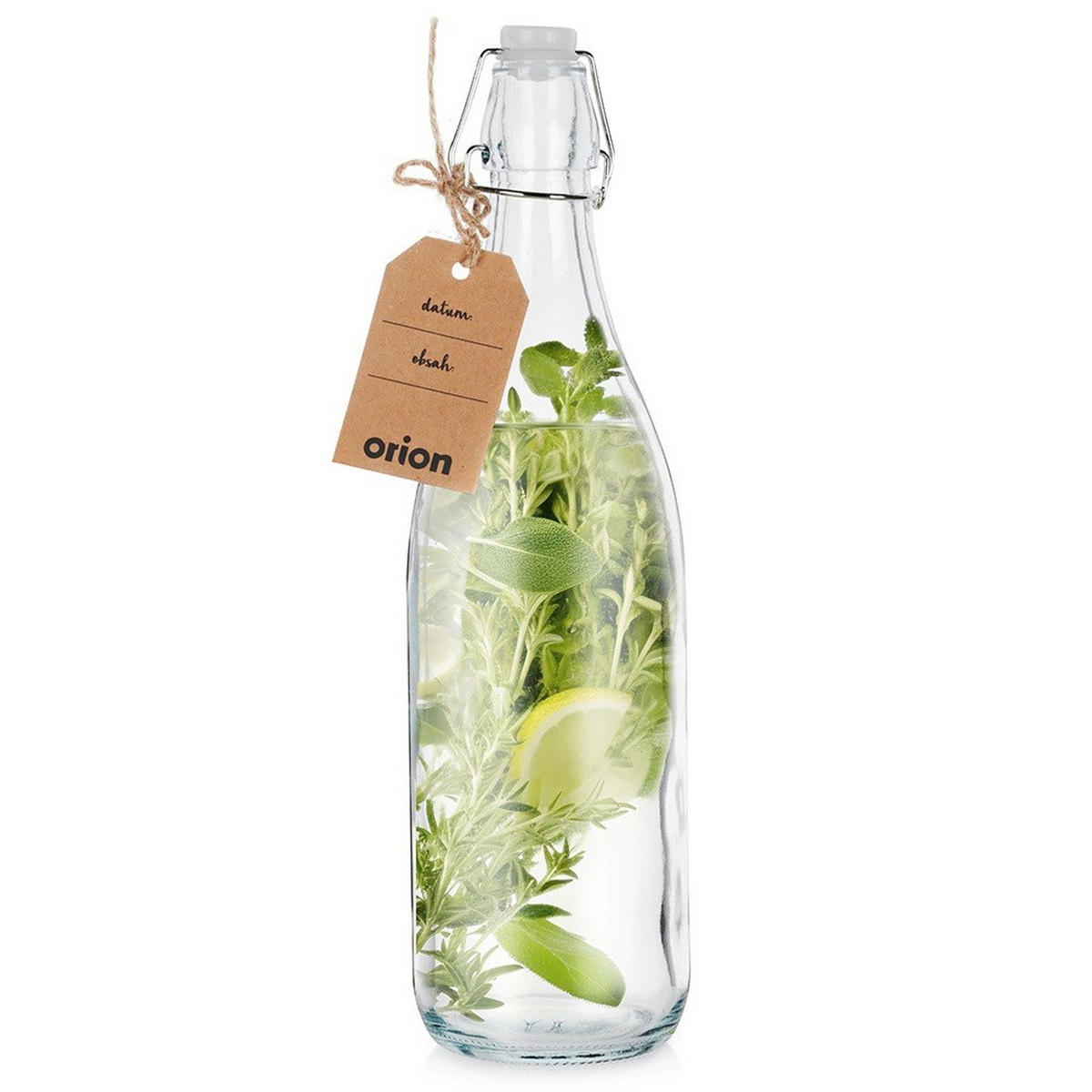 LAGERFLASCHE Bügelverschluss 1 l Transparent - Transparent, Glas (8/31.5/8cm) - Orion 