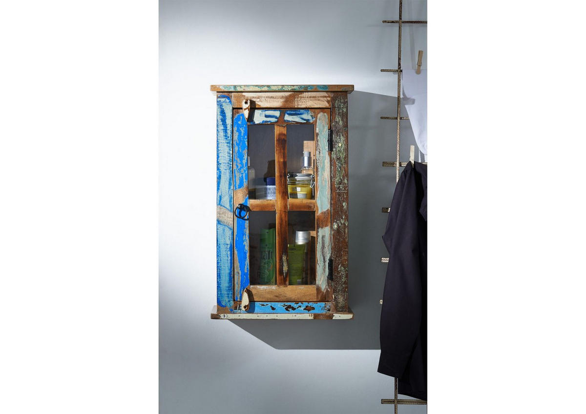 HÄNGESCHRANK Altholz 44x21x71 mehrfarbig lackiert NATURE OF SPIRIT #102 - Multicolor, Holz (44/71/21cm) - Massivmoebel24