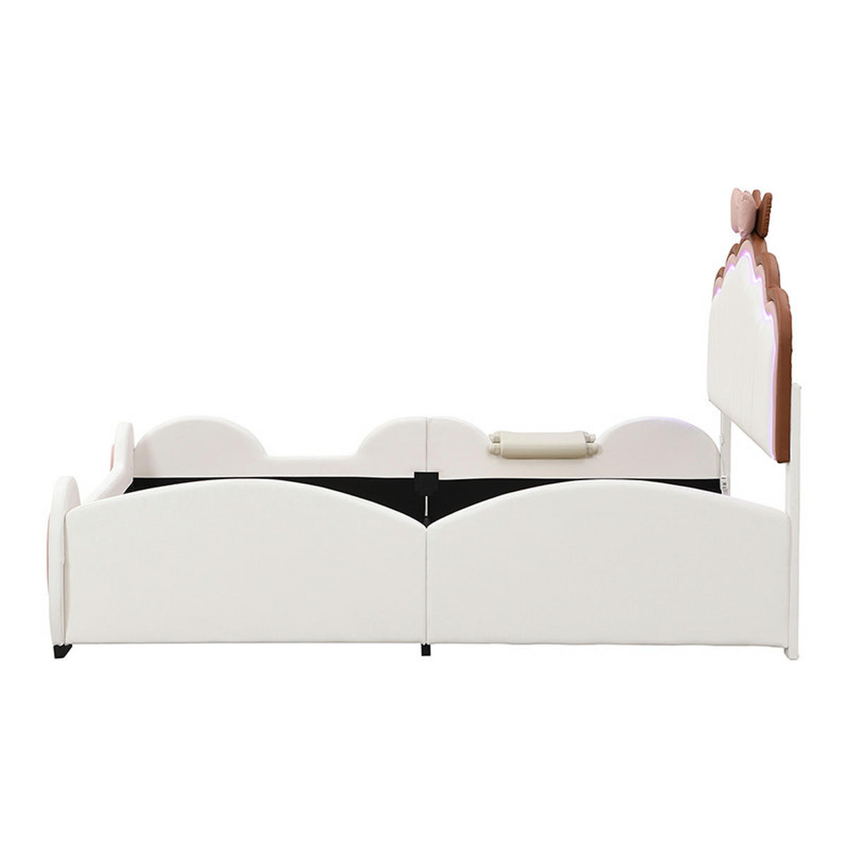 KINDERBETT 140/200 cm Schmetterlingsbett rosa + weiß mit LED-Beleuchtung und Rutsche - Rosa, Kunststoff (140/200cm) - OKWISH