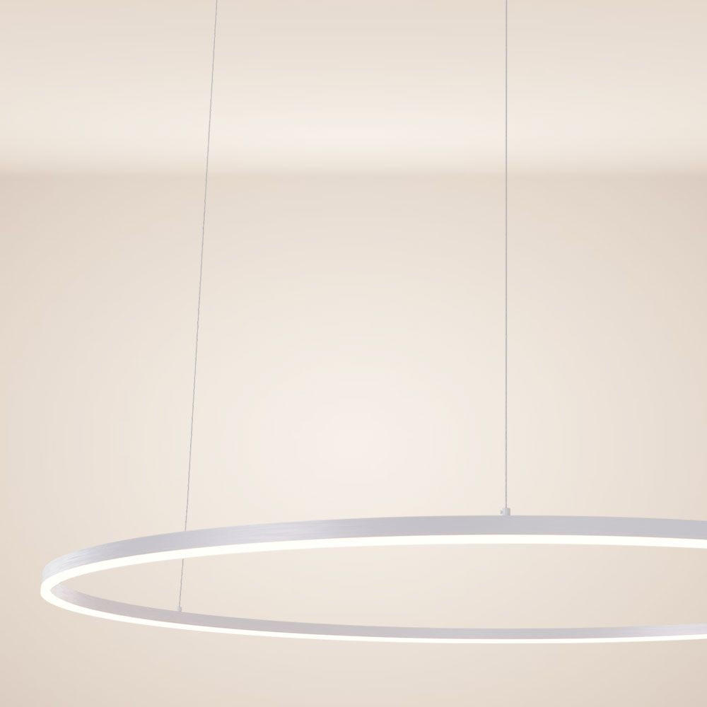 LED-HÄNGELAMPE Ring Weiß Ø 120cm - Weiß, Metall (120/1.3/3.3cm) - s.luce