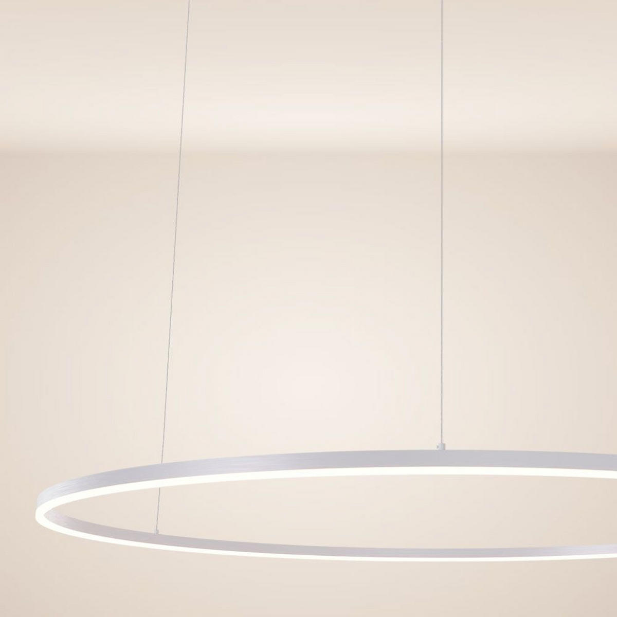 LED-HÄNGELAMPE Ring Weiß Ø 120cm - Weiß, Metall (120/1.3/3.3cm) - s.luce