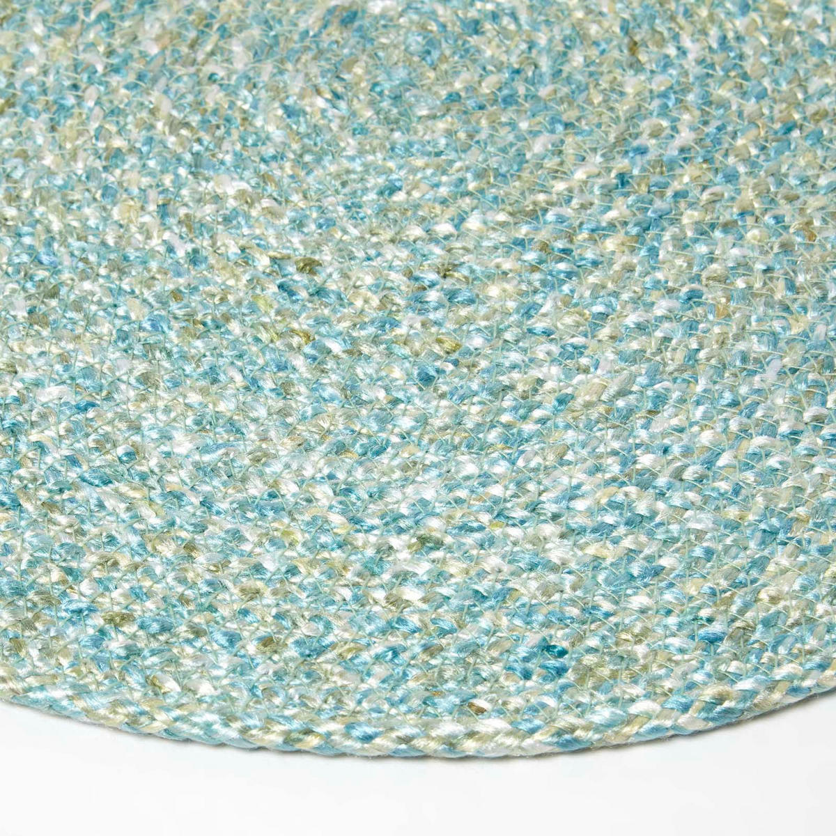 TISCHSET grün im 4er-Set, Platzsets rund geflochten, 40 cm - Grün, Textil (40/40cm) - Homescapes
