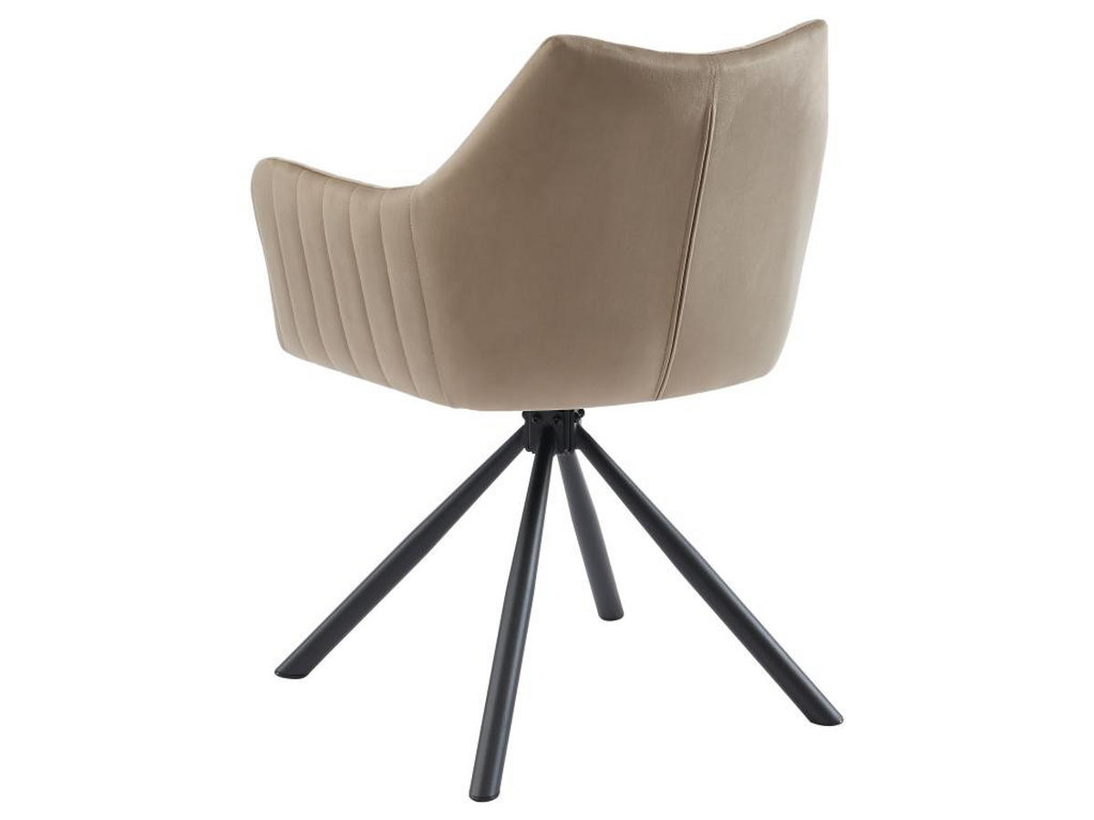 STUHL mit Armlehnen 2er-Set - Samt & Metall - Beige - IZIALI - Beige, Textil (60/83.5/60cm) - Vente-Unique