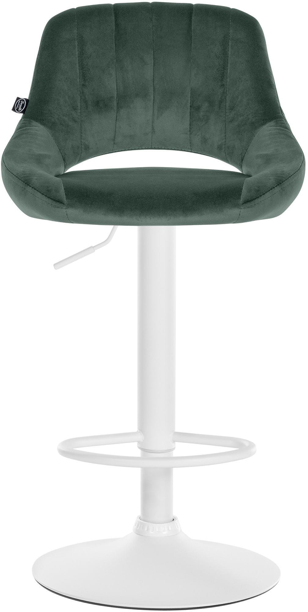 BARHOCKER 2er Set Samt grün - Weiß/Grün, Textil (47/85/48cm) - CLP