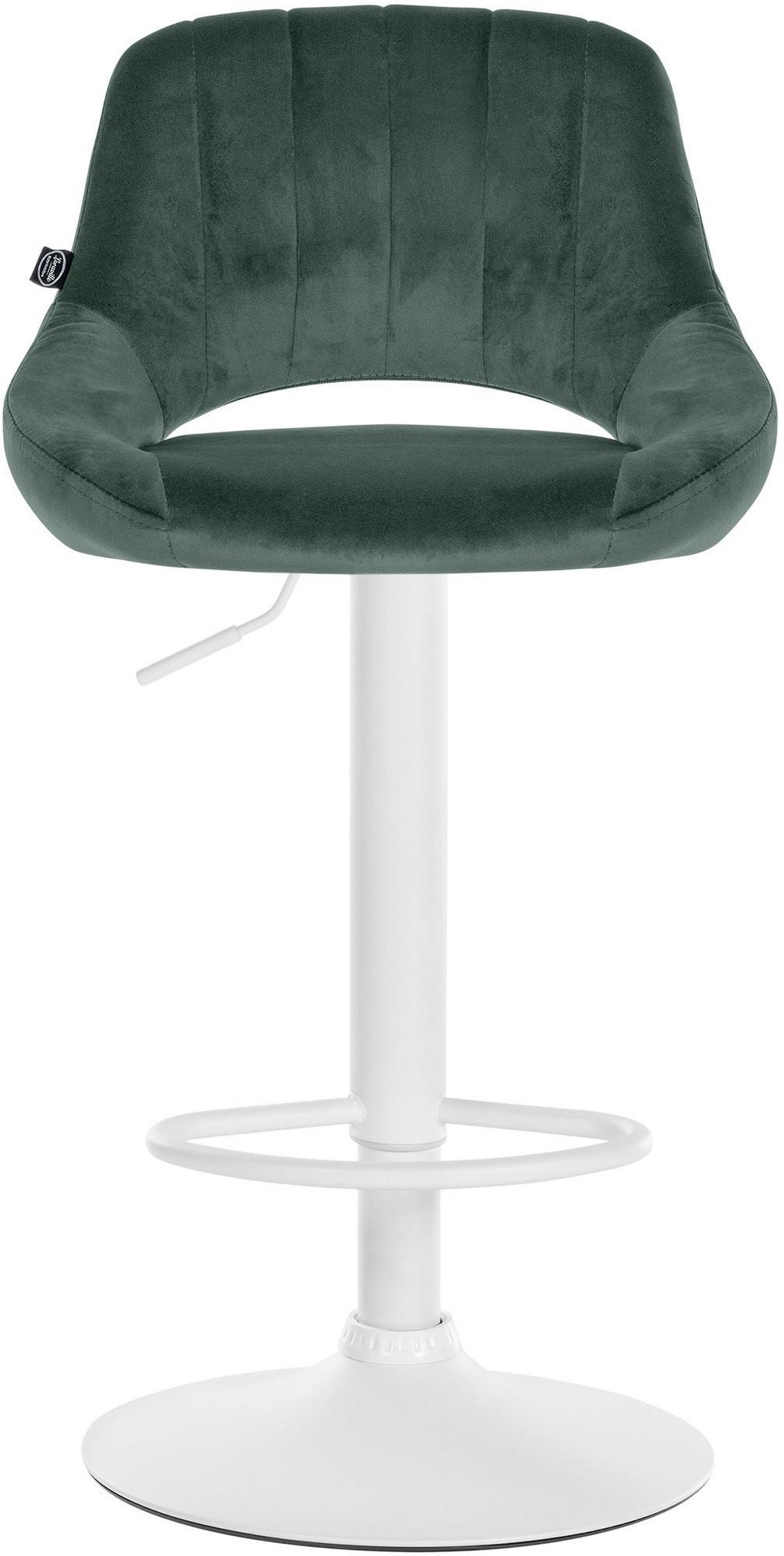 BARHOCKER 2er Set Samt grün - Weiß/Grün, Textil (47/85/48cm) - CLP