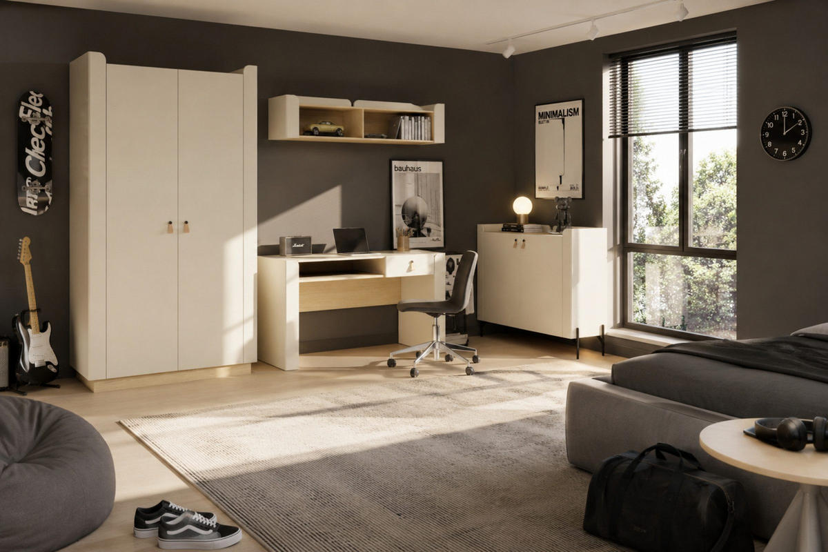 HIGHBOARD SOVI 04 100 / 151 / 42 cm in Macadamia / Eiche Mavelie - Eichefarben/Beige, Holzwerkstoff (100/151/42cm) - Deine Möbel 24