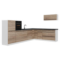 ROHOVÁ KUCHYŇA R-Line, Sonoma/biely, 327 x cm antrasiitti työtaso - biela/dub sonoma, kompozitné drevo (327/143/60cm) - Vicco