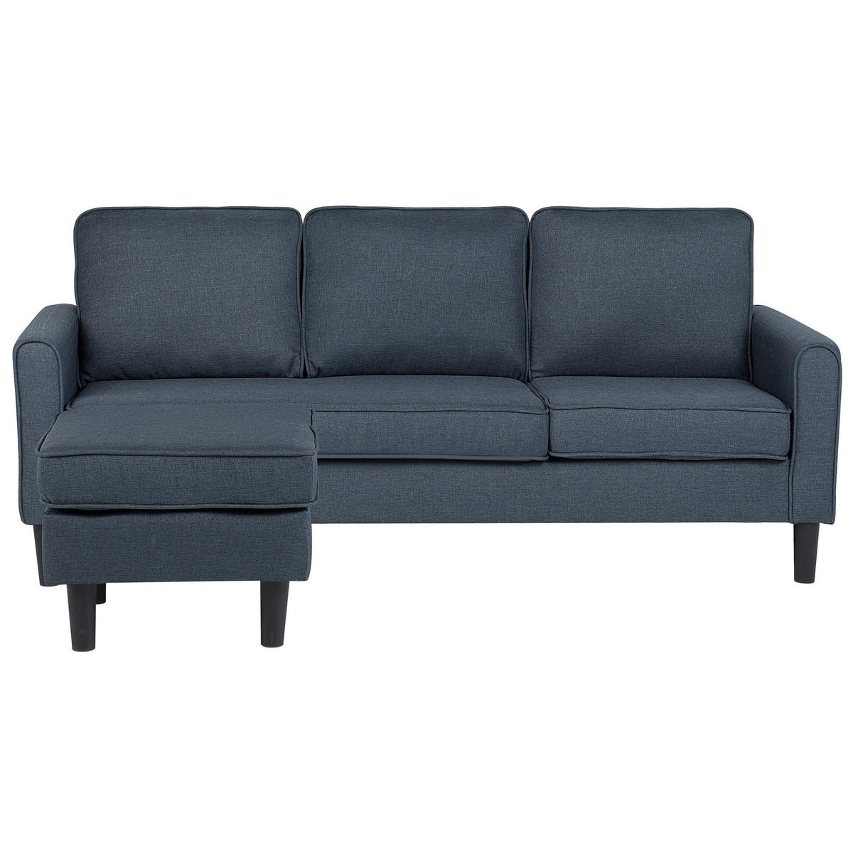 3-SITZER-SOFA mit Ottomane Polsterbezug Grau Avesta - Dunkelgrau, Textil (186/85/74cm) - Beliani