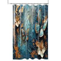 DUSCHVORHANG Mariposa 180 x 200 cm - Blau, Textil (180/200cm) - Sanilo