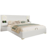 POLSTERBETT 180x200 cm in Beige mit LED-Kopfteil, USB-Anschlüssen und Stauraum - Beige, Textil (180/200cm) - IVMEU