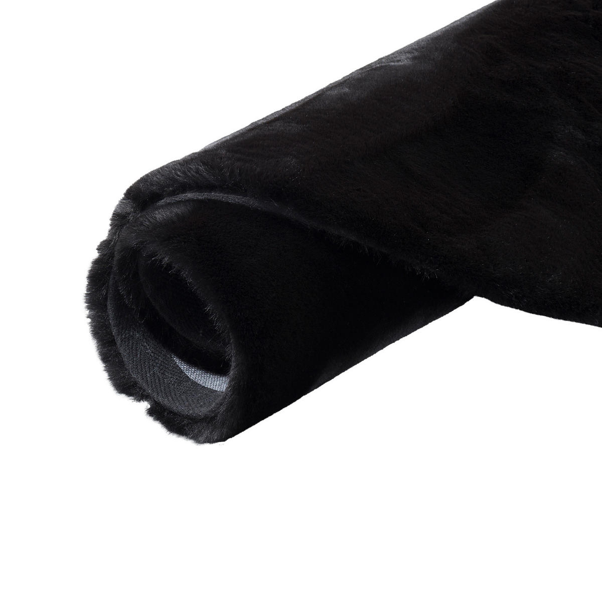 FELLTEPPICH LUXUS SUPER SOFT PLUSH RUND - Schwarz, Textil (160/160cm) - Pergamon