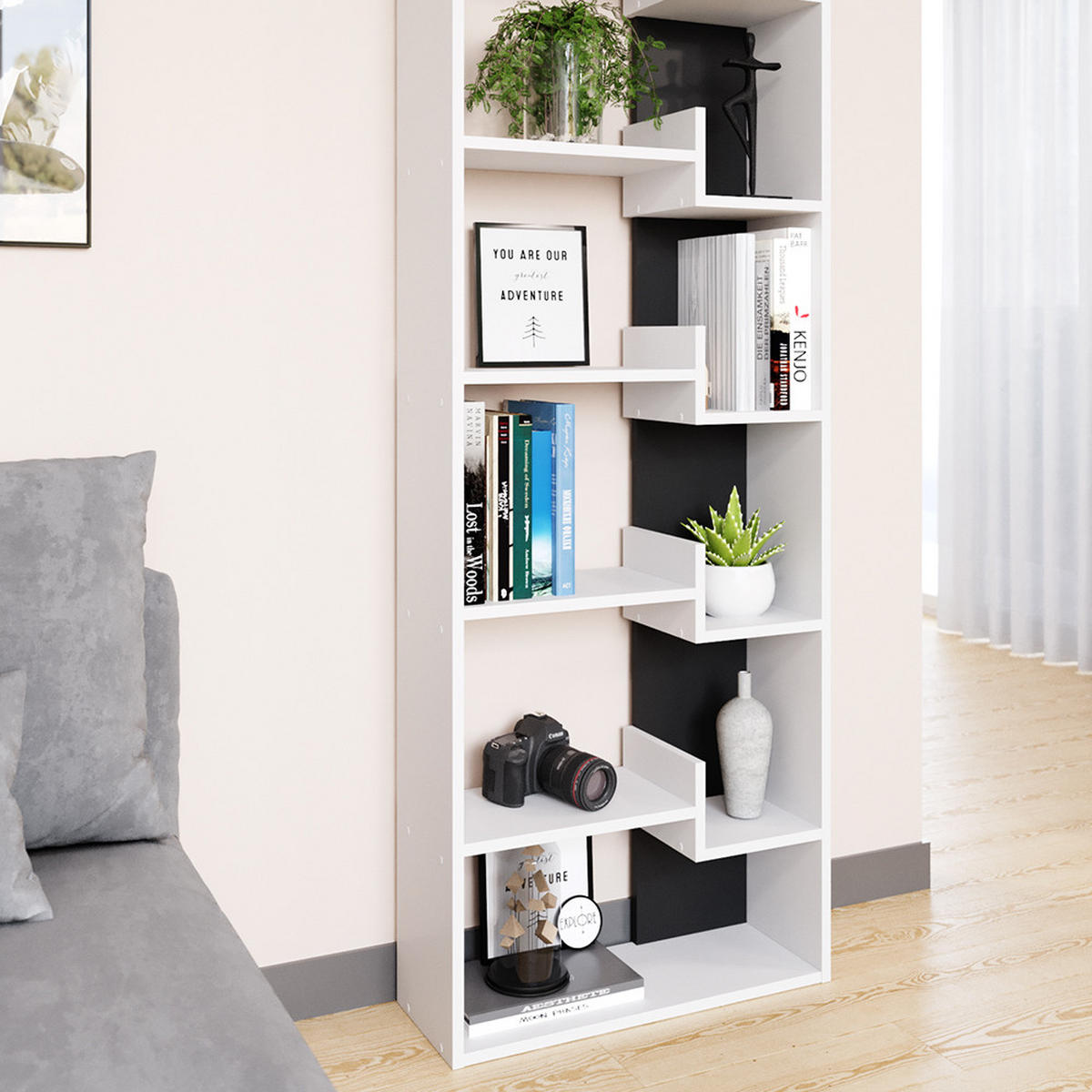 ROZDĚLOVACÍ STĚNA Fico Antracit - bílá/antracitová, kompozitní dřevo (61/160.2/22.1cm) - Vicco