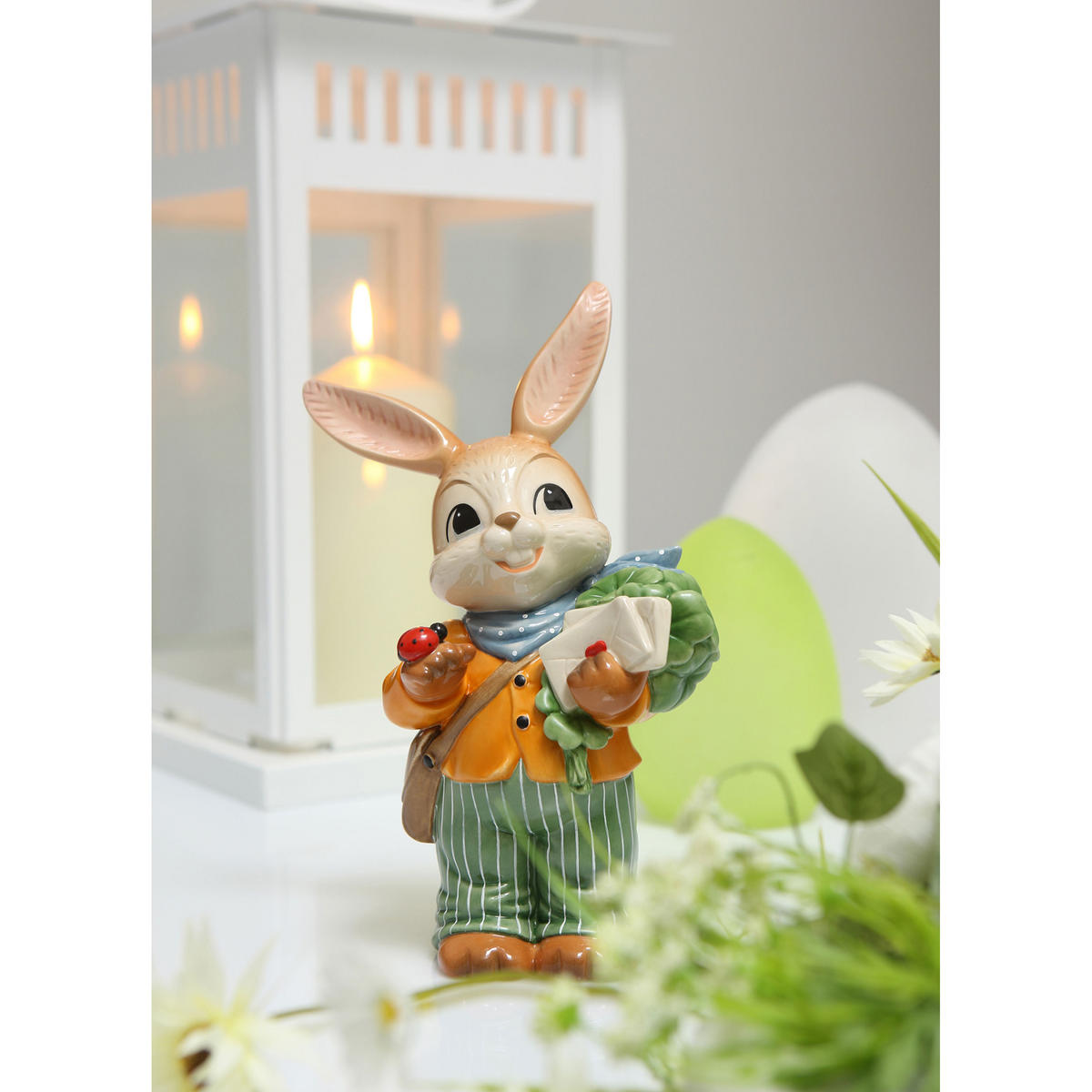 DEKOTIER Hase - Mit guten Wünschen, Steingut, Bunt, 24 cm - Multicolor, Keramik (10/24/15cm) - Goebel
