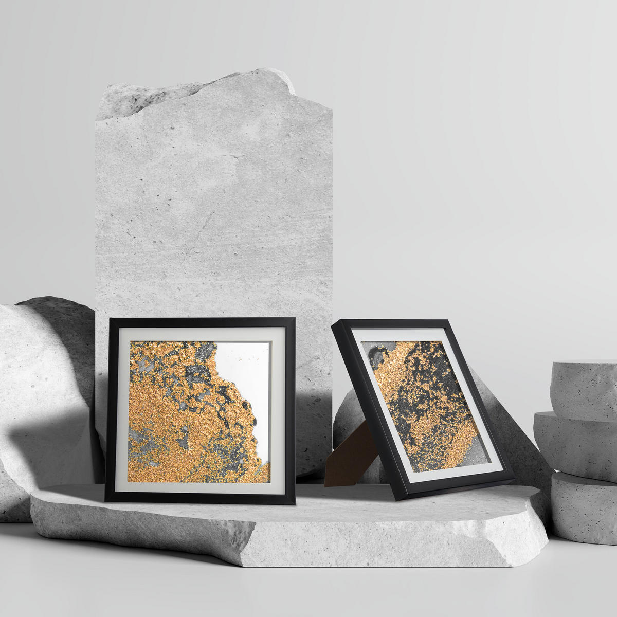 2XOKVIRJI - črna, umetna masa/steklo (27/27/2.5cm) - Relaxdays