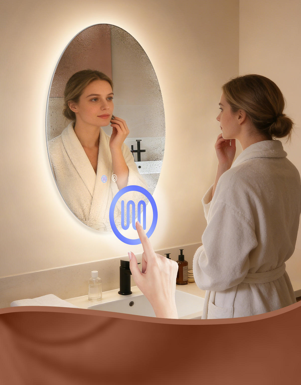LED BADEZIMMERSPIEGEL 3/50/70cm - Weiß, Glas (3/70/50cm) - Nettlife