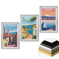 WANDBILDER 3er Set - 40x60 cm Silberner Rahmen - Italienische Stadtlandschaften - Silberfarben, Kunststoff (40/60cm) - ArtPrintCave