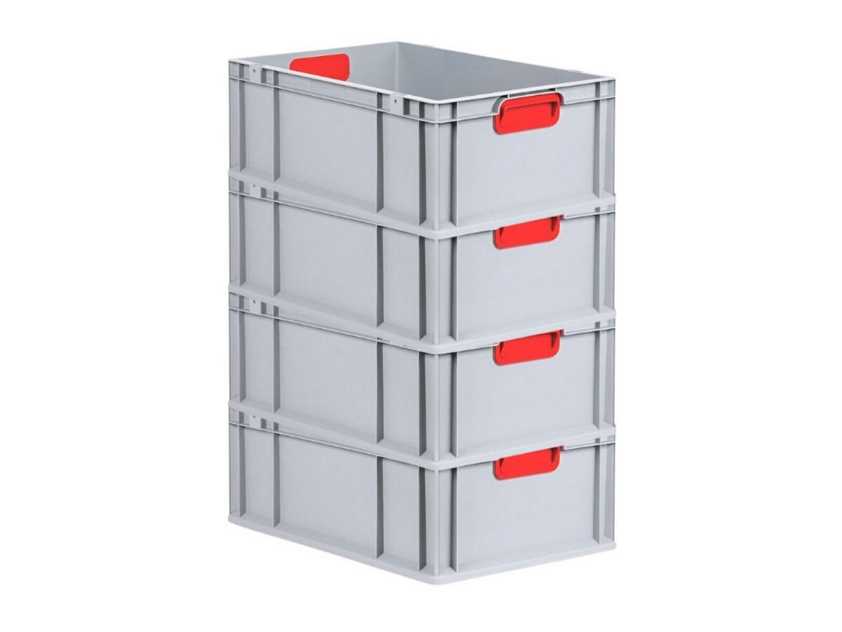 EUROBOX 4x Nextgen Color 22x40x60cm 44 Liter Griffe Rot Geschlossen - Rot, Kunststoff (40/17/60cm) - PROREGAL