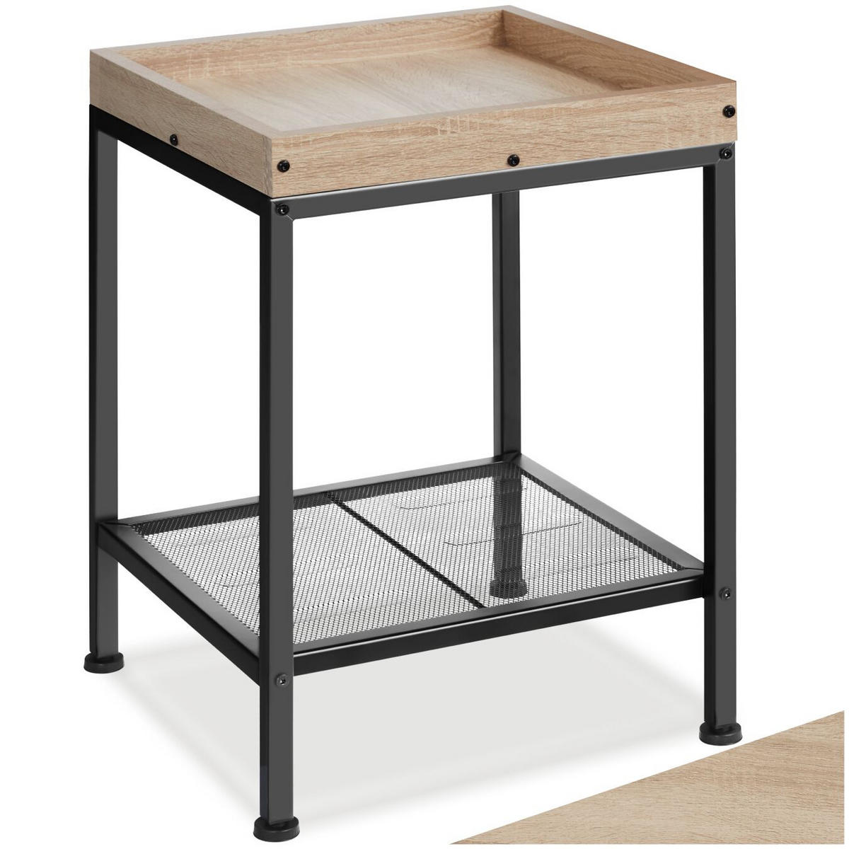 BEISTELLTISCH Rochester,41,5 x 41 x 56 cm,Industrial Holz hell, Eiche Sonoma - Naturfarben, Holz (41.5/41/56cm) - tectake