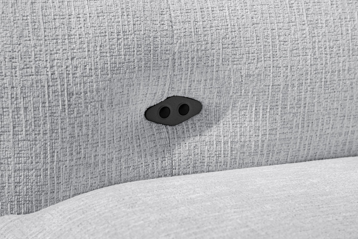 ECKSOFA SVEN 3-Sitzer, 1 Relax XL, verstellbare Kopfstützen, hellgrau - Hellgrau/Schwarz, Holzwerkstoff/Textil (256/163cm) - Courtois Laville