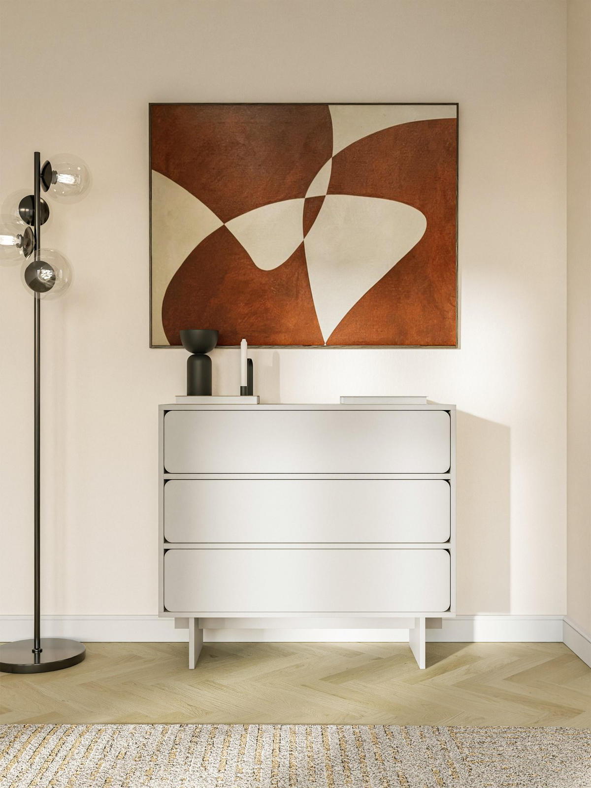 KOMMODE Wuwu Greige 101 cm - Taupe, Holzwerkstoff (100.8/87.9/35cm) - Selsey