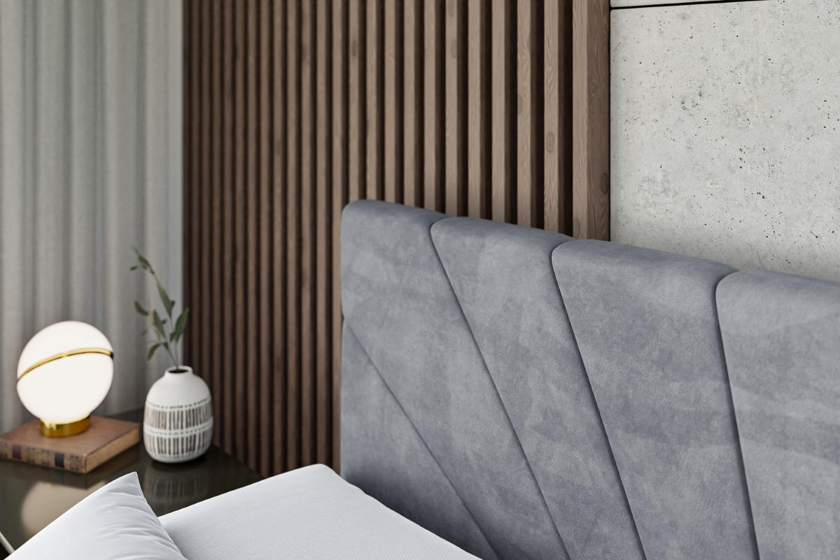 BOXSPRINGBETT MILTIO KING - 200x200 - H3/H4 - Grau - Grau, Holzwerkstoff (200/200cm) - ALTDECOR