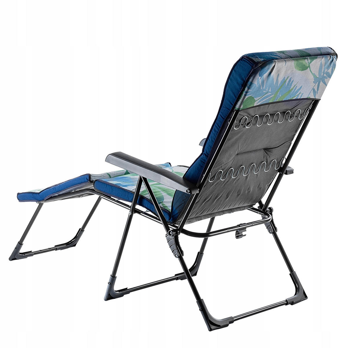 GARTENLIEGE 189 x 58 cm Blätter - Blau/Grau, Metall (58/189cm) - KADAX