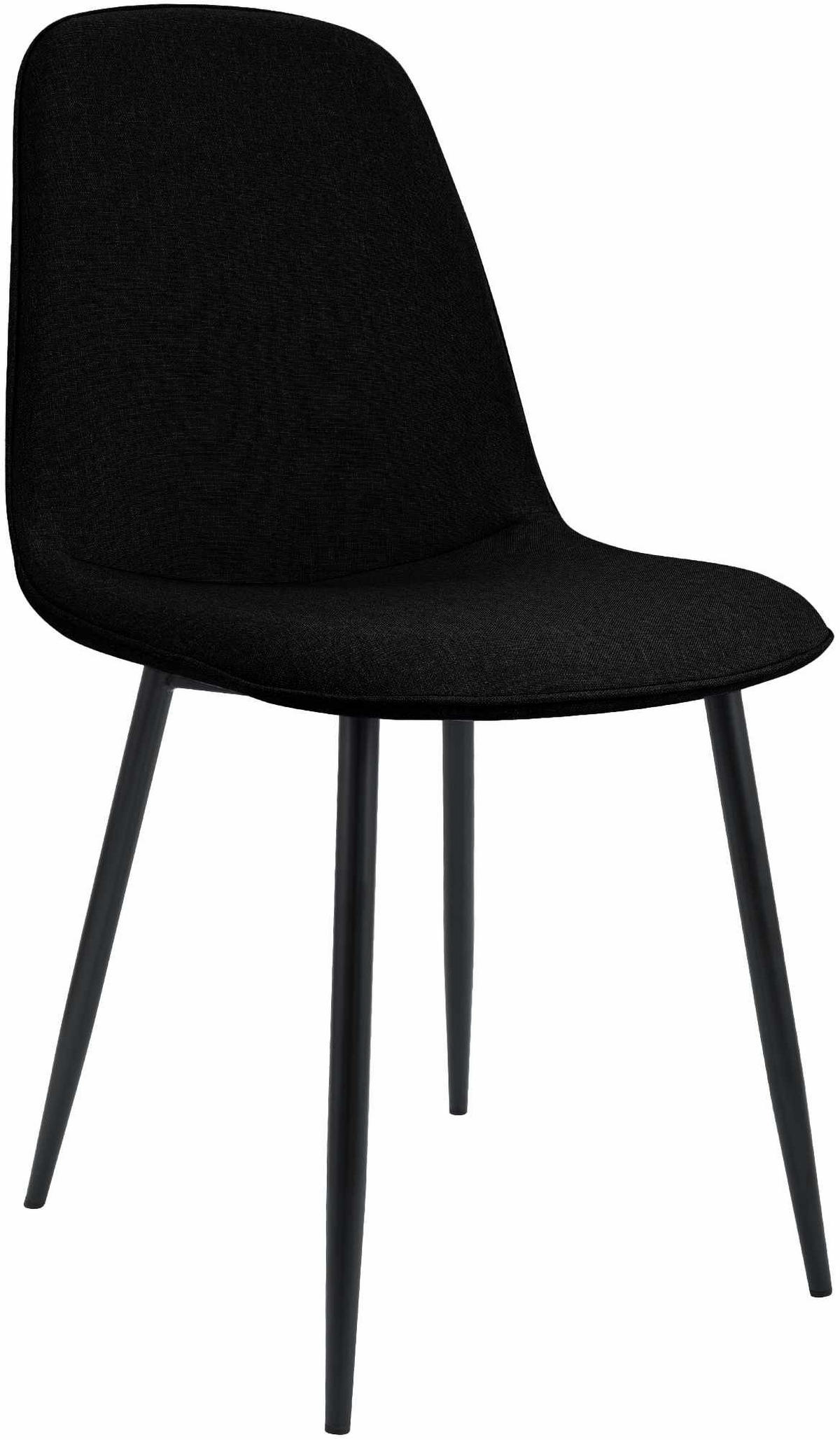 ESSZIMMERSTUHL Stoff Schwarz - Schwarz, Textil/Metall (45/88/54cm) - CLP