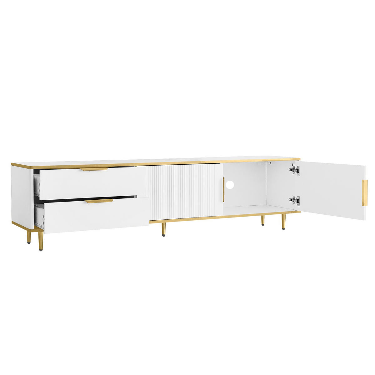 TV-BOARD Weiß 175/40/45 cm - Weiß, Holzwerkstoff (170/45/37cm) - PANGIVO
