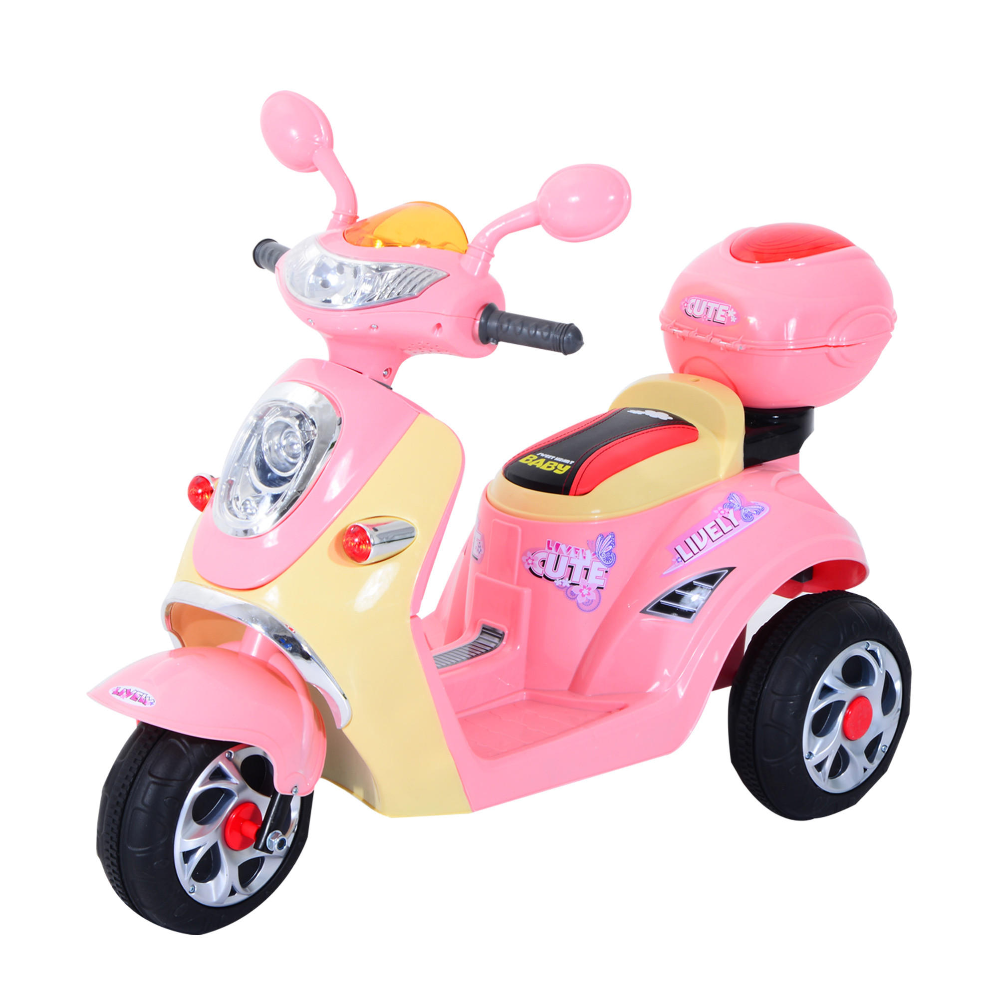 ELEKTRO KINDERMOTORRAD, Kindermotorrad/Rosa+Weiß, PP+ Metall - Rosa, Kunststoff (108/51/75cm) - HOMCOM