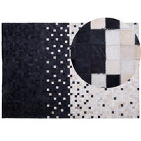 PATCHWORK-TEPPICH Erfelek 230/160 cm - Schwarz, Fell (160/230cm) - Beliani