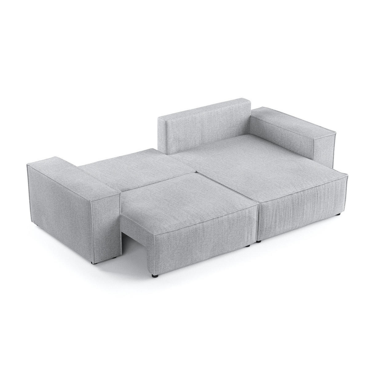 ROHOVÁ SEDAČKA SENSO, textil, Světle béžová - černá/světle šedá, dřevo/kompozitní dřevo (255/148cm) - AltaBeds
