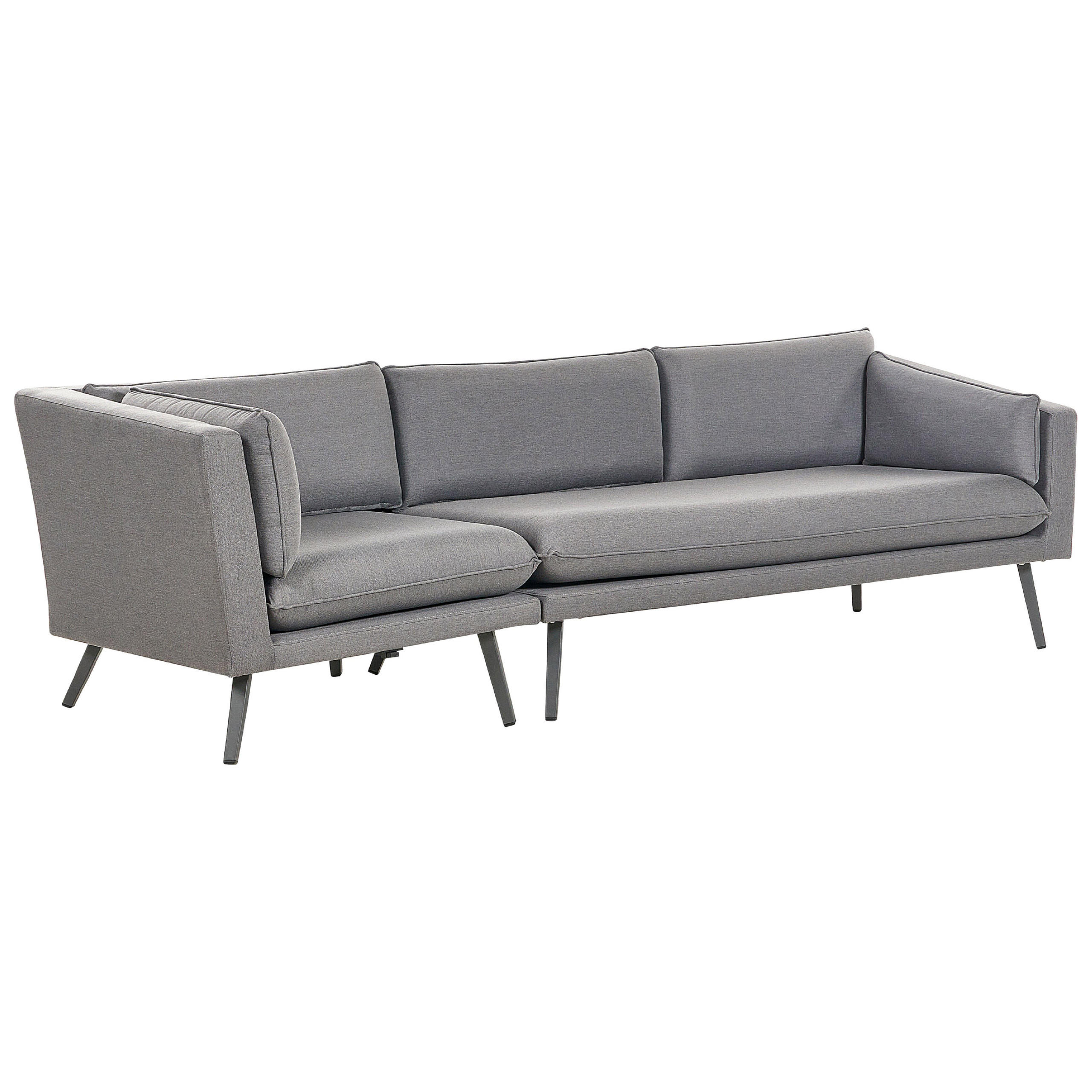 GARTENSOFA 3-Sitzer grau linke Seite modular Loretello - Grau, Textil (243/70/76cm) - Beliani
